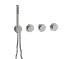 Herzbach MODUL7 PUSH Thermostat-Farbset 2 Verbraucher Edelstahl, 70.702003.1.09 70.702003.1.09