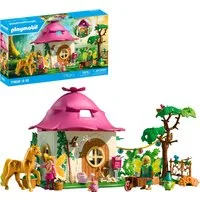 Playmobil® Gemütliches Feenzuhause mit Goldeinhorn und Stall (71838) Konstruktions-Spielset, (178 St), Princess Magic, Made in Germany