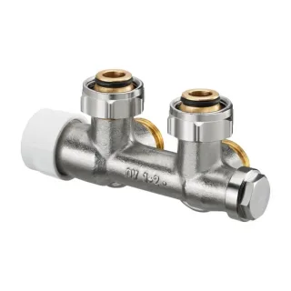Oventrop Multiblock T Anschlussarmatur 1184024 G 3/4 ÜMxG 3/4 AG, Ein-/Zweirohrarmatur, Eck