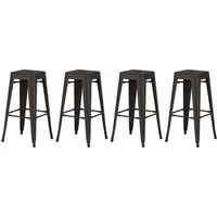Venture Home Barhocker Tempe, 4er-Set Barhocker, kompakt, 136 kg belastbar (Set, 4 St., 4er-Set Barhocker), Tresenstuhl, Stahlrahmen, Fußstütze, ausgestellte Beine, schlicht