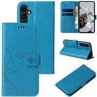 Tec-Expert Handyhülle Cover Tasche Hülle für Samsung Galaxy A16 / A16 5G 6.7 Zoll, 6.7, Klapphülle Case mit Kartenfach Fliphülle aufstellbar, Motiv Blumen
