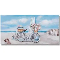 formano Wandbild „Fahrräder am Strand“ auf Leinwand 30x60cm, 1 Fahrrad