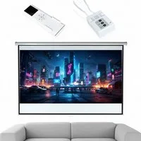Mucola 203x203cm MOTOR LEINWAND BEAMER FFB HEIMKINO BEAMERLEINWAND 120 Motorleinwand (Schweres 3-Schicht Gewebetuch ca.500 g/m)