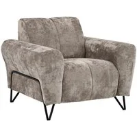 Beautysofa Sessel mit Metallbeine in Schwarz VOLARE (modernes Design, Rücken mit Hauptstoff), viele Farbvarianten, auch im Set mit Sofas erhältlich