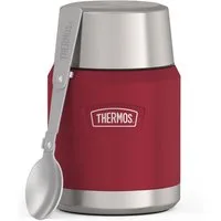 THERMOS Thermobehälter ICON FOOD JAR, Thermobehälter für Essen, spülmaschinenfest, Edelstahl, Kunststoff, Silikon, (1-tlg), 0,47l, 10h heiß & 24h kalt, dicht & auslaufsicher, mit Löffel