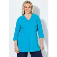 Ulla Popken T-Shirt Longshirt A-Linie V-Ausschnitt 3/4-Arm