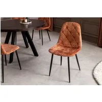 riess-ambiente Esszimmerstuhl GLAMM rostbraun/schwarz - Chenille Cremona, Metallbeine, Ziersteppung (Set, 2 St), 2 Stühle - ideal für Küche, Essz-, Wohn-, Arbeitszimmer & Büro