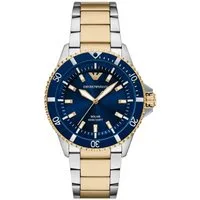 Emporio Armani Solaruhr WORLD EXPLORER AR11738, Armbanduhr, Herrenuhr, Edelstahlarmband, analog