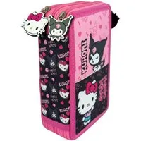Hello Kitty Federmäppchen Hello Kitty & Kuromi gefülltes 3-stöckiges Federmäppchen