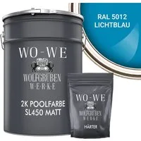 WO-WE Lack 2K Poolfarbe Poolbeschichtung Schwimmbadfarbe SL450 Matt, 2,5–20 kg, MATTE, Epoxidharz