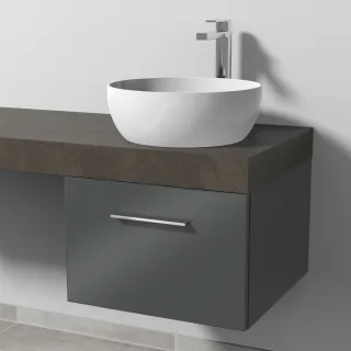 Sanipa Waschtischunterbau mit Auszug 2morrow (G2320) 340x500x520 Anthrazit-Glanz, G232079 G232079