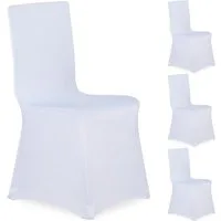 relaxdays Stuhlhusse 4er Set, weiß