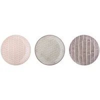 Bloomingville Frühstücksteller Bloomingville Maya Frühstücksteller Violett Steingut Ř 22 cm 3er Set