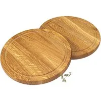 Holz Frank Schneidebrett Rundes Holz Schneidebrett aus Eiche geölt - Ø 25 x 2,1 cm, Holz, (1-St)