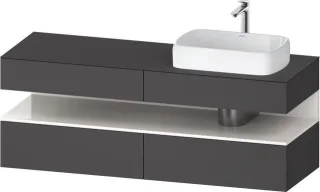 Duravit Qatego Konsolenwaschtischunterbau wandhängend Graphit Matt 1600x550x600 mm - QA4778022490010 QA4778022490010