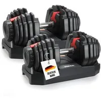 kehot Hantel-Set Verstellbare Hantel 24kg - 15 Gewichtsstufen für Krafttraining, (Kompaktes Kurzhantel-Set mit rutschfestem Griff für Home Gym, Platzsparende Systemhantel mit Siliziumstahl-Kern und Basis), Fitness Hantel für Muskelaufbau Ganzkörpertr