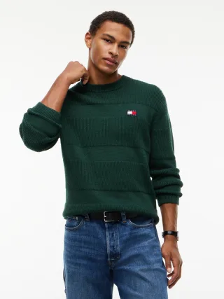 Tommy Jeans (PVH Group) - TJM REG TEXTURED SWEATER EXT Velvet Green Htr - Gr. - S