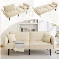 Odikalo 2-Sitzer Schlafsofa Relaxsofa Loungesofa Sesseln Klappbar Armlehnen Mehrfarbig