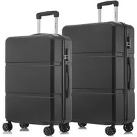 YONSLY Kofferset Reisekoffer Set Hartschale ABS, 4 Rollen, (Spar-Set, 2 tlg., Hartschalen Trolley Set), Wasserabweisend Stoßfest Robust