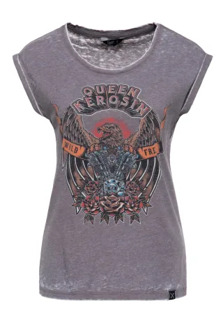 Queen Kerosin Damen T-Shirt Wild & Free