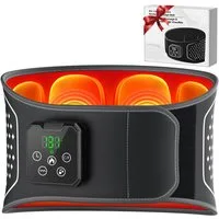 ibettertec Rückenbandage Heizkissen Kabellos Wärmegürtel,Rückenmassagegerät mit Wärme (Ergonomische, 4000mAh, 3 Vibrationsmodi, verstellbar, Lendenmassagegerät,LED-Display, 5 Temperaturstufen( 40-60°C), Rückenstützgürtel mit Verlängerungsband