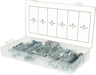 KS Tools Sortiment Spreiz- und Ankerdübel, M4x20mm - M6x52mm, 40-tlg - 970.0820