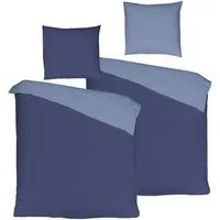JACK Wendebettwäsche JACK by Mistral 4 tlg. Perkal Wende Bettwäsche Uni Hellblau Dunkelblau, Perkal, 4 teilig, wunderschöne 4-teilige Partner Wende Bettwäsche