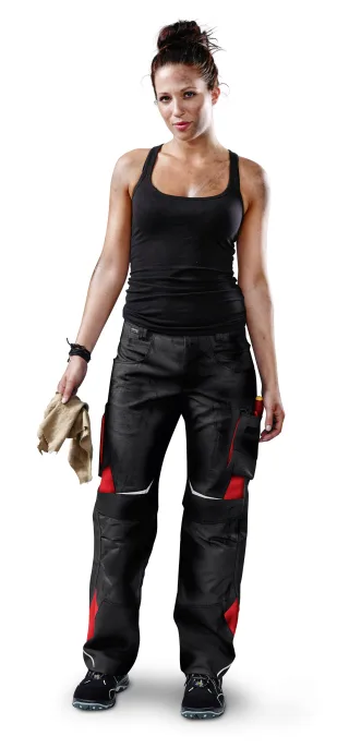 KÜBLER PULSSCHLAG Damenhose HIGH schwarz/mittelrot 44 - 2124 5353-9955-44