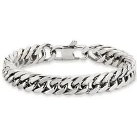Bruno Banani Armband Schmuck Geschenk Armkette Panzerkette 10 mm breit Silber