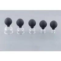 HomeBee Massagerolle Schröpfgläser Set aus Echtglas mit Saugball (Set aus Echtglas mit Saugball, 5-tlg., 5er Set), Optimal gegen Verspannungen