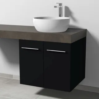 Sanipa Waschtischunterbau mit Türen 2morrow (G2361) 510x600x520 Schwarz-Matt, G236108 G236108