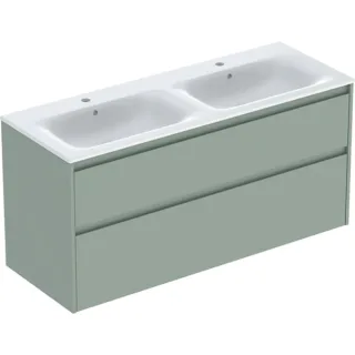 Geberit Renova Plan Set Doppelmöbelwaschtisch schmaler Rand, mit Unterschrank, zwei, 504042IK8 504042IK8