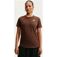 Nike Sportswear T-Shirt W NSW CLUB SS TEE mit leicht abgerundetem Saum, aus Baumwolle in Jersey-Qualität