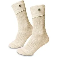 Steigenhöfer Manufaktur Trachtensocken für Herren und Damen – Socken mit Zopfmuster und Edelweißanstecker Oktoberfest Strümpfe aus Baumwolle für Männer & Frauen