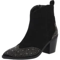 Ital-Design Damen Cowboyboots Biker Westernstiefelette (88489512) Blockabsatz Stiefeletten in Schwarz