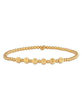 cai Stretch-Armband 925/- Sterling Silber vergoldet LOVE
