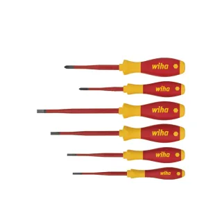 Wiha Schraubendreher Set SoftFinish electric slimFix Schlitz, Phillips 6-teilges Set - 35389