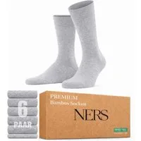 NERS Basicsocken 6 Paar Socken aus Bambus Damen & Herren, ohne Naht, Komfortbund (6-Paar) Premium Bambussocken Atmungsaktiv, & Weich, Geschenkbox