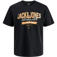 Jack & Jones PlusSize Rundhalsshirt JJELOGO TEE SS O-NECK 2 COL SS26 SN PLS mit auffälligem Print