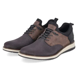 Rieker Halbschuhe  Braun - Gr. 41 -  Leder und Textil