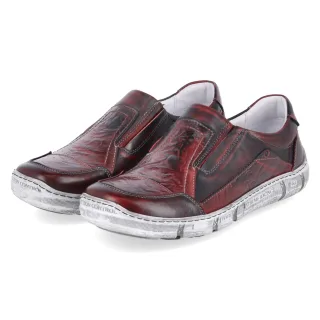 Krisbut Slipper  Rot - Gr. 44 -  Leder und Textil