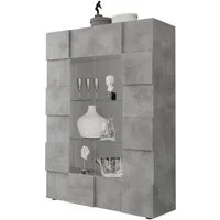 Home affaire Vitrine Dama Höhe 166 cm, Breite 121 cm, Stauraumvitrine mit 2 Türen, Standvitrine - Front in 3D-Optik, viel Stauraum, verschiedene Farben