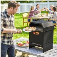 Outsunny Pizzaofen mit Pizzastein, Griffen, Pizzaschaufel, für Garten Party