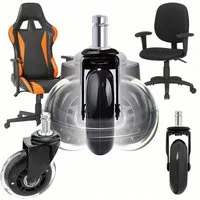 Realb2b Stuhlrolle 5x Gummirad für Bürostuhl Gaming-Stuhl, 75 mm, 12 mm Vorbau, robust, (Bürostuhl- und Gaming-Stuhl Ersatzräder Set, leise, rutschfest, langlebig, 5-St., 5x universelle Gummiräder mit 12 mm Vorbau für Bürostühle und Gaming), Leise Gu