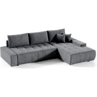 Beautysofa Ecksofa DRACO L mit Schlaffunktion und Bettkasten, Liegefläche 215 × 140 cm, modernes Schlafsofa mit Ottomane links oder rechts