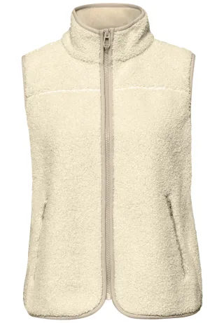 Street One - Weste aus Teddy-Material mit Zipper eggshell ecru - Gr. - 38