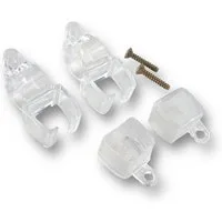 nodeko Schienenhalter Halter und Endkappen für U-Schienen, für Gardinenschiene U-Schiene, (Set, 2 Schienenhalter + 2 Endkappen), Universal U-Schienenhalter