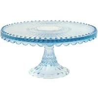 Greengate Tortenplatte Alice Tortenplatte pale blue medium 20cm, Glas, (Platten)