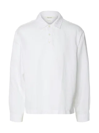 SELECTED MEN - SLHRLXMIKA TENCEL BLEND LIGHT OVERSHIRT Bright White - Gr. - M