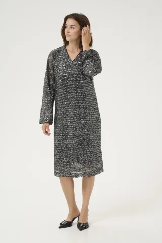 Jerseykleid A-shape Silver Sequin silver